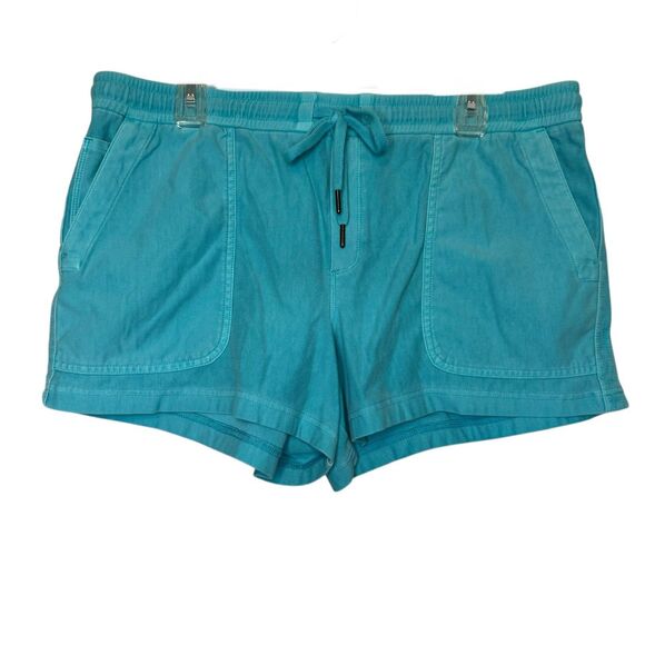 ATHLETA women's size XL Farallon stretch comfort drawstring teal shorts - Picture 3 of 12